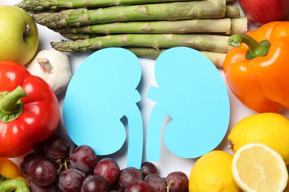 Paper,Cutout,Of,Kidneys,And,Different,Healthy,Products,On,White